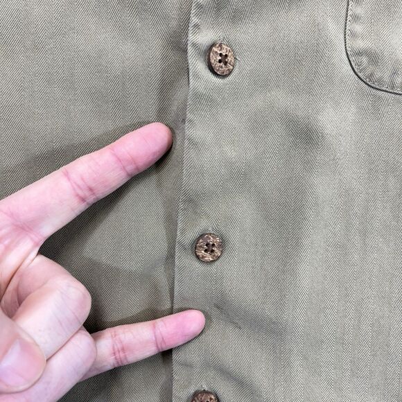 Tommy Bahama Silk Shirt Mens XL Brown Short Sleeve Button Up Havana Style READ - Picture 9 of 10